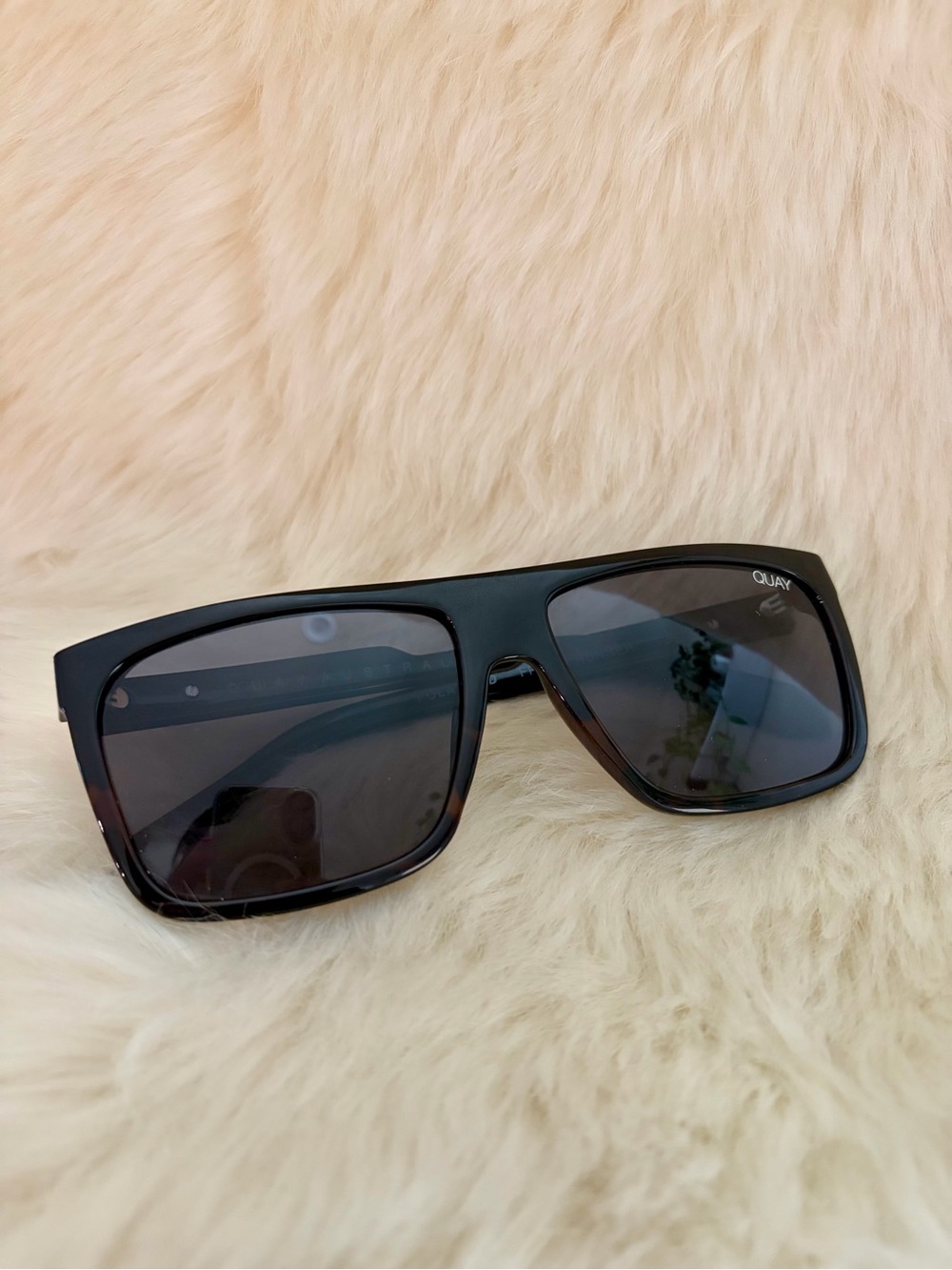 Quay Australia Black Square Oversized Sunglasses